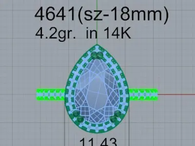 Pear Halo Ring 4641 3D print model
