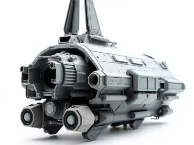 Futuristic Spaceship model pack Low-poly 3D model
