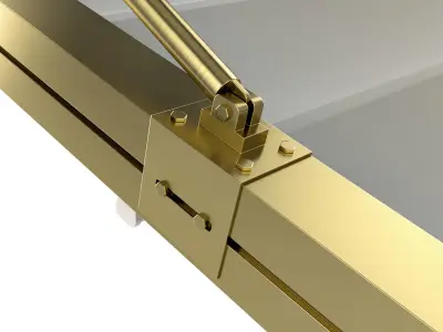 Motorized Pergola 3 brass satin polished 3D model