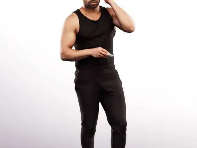 Panju 13054 - Standing Athletik Mediterranean Man Low-poly 3D model