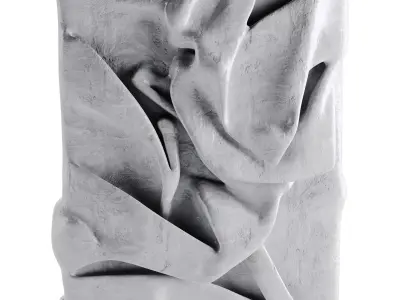 decorative plaster panel Low-poly 3D model