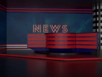 Tv Studio Low-poly 3D model