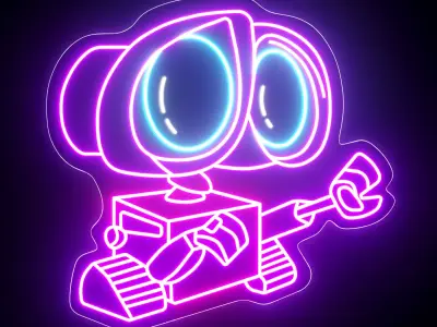 Wall-E Neon Sign 3D model