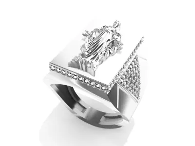 Jesus Diamond Ring Texture 3D print model