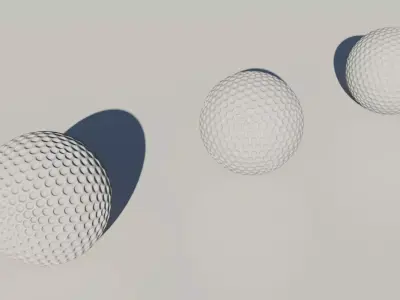 Golf ball 3 Lod of detailed textures and materials Low-poly 3D model