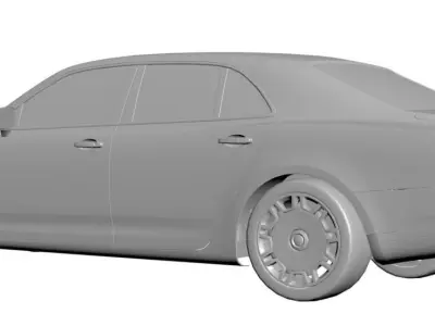 Silver massive car 3D model