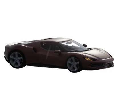 Italian supercar with interior and engine 3D model