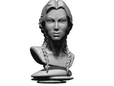 bust of an asian girl 3D print model