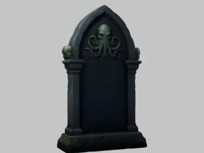 Old Stone Grave with Celtic Knot Low-poly 3D model