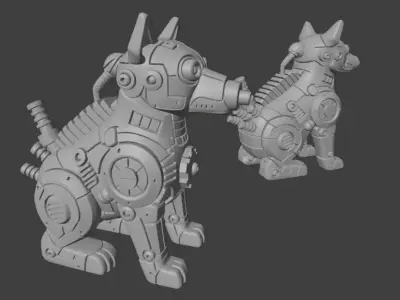 Mechanical Dog Sculpture 3D print model
