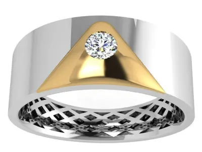 Round Diamond Wedding Band 4418 3D print model