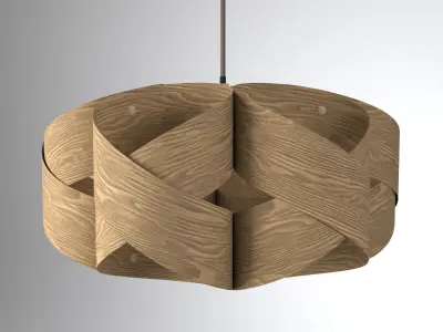 Wood Pendant Light 3D model