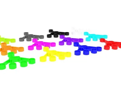 Rubber Finger Grippers Set 3D model