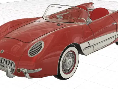 Corvette convertible sports car model 3D print model