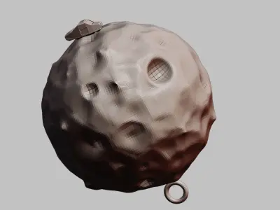 A car on the moon for your keychain 3D print model