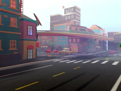 Asset - Cartoons - Street 3D Model Low-poly 3D model