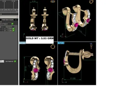 Women Earrings 3D print model