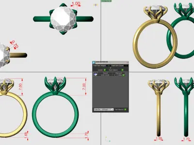 8mm ROUND 6 Prong Tulip Solitaire 3D print model