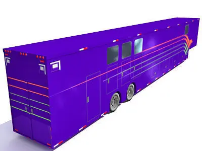 Blue Race Car Trailer 04 3D model