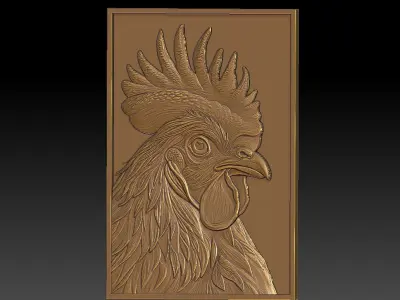 1 rooster CNC Relief Model 3D print model