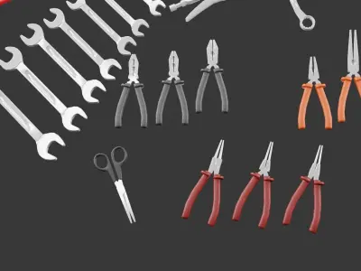 Hand Tools Pack Low-poly 3D model