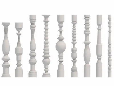Wood Balustrades 3D model