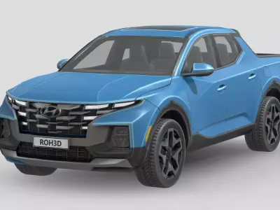 Hyundai Santa Cruz 2022 Low-poly 3D model