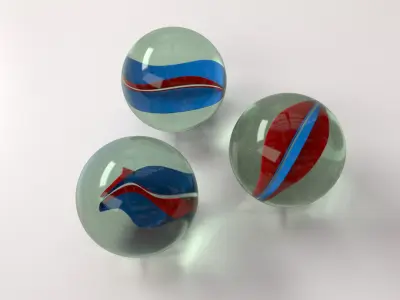 Marbles three glass - three glass 3D model