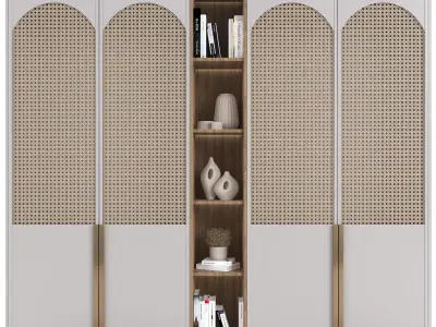 Rattan wardrobe furniture 02 3D model