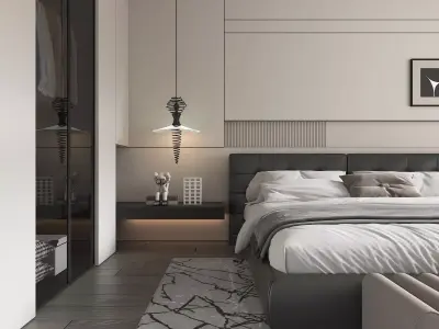 Modern Bedroom Scene 49 3D model