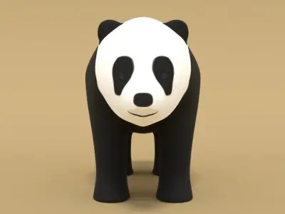 Cartoon Panda Bear 3D model purchase