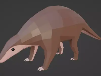 Low-Poly Game Ready Pangolin Model armadillo Low-poly 3D model