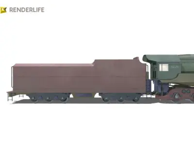 I-5 Type Steam Locomotive 3D model