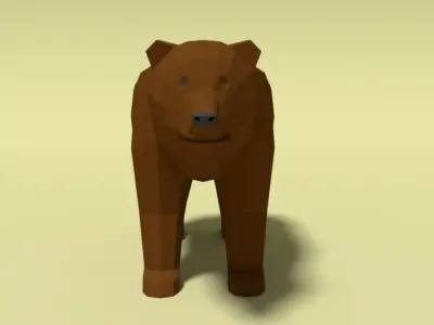 Low Poly Cartoon Bear Low-poly 3D model