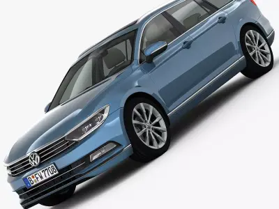 Volkswagen Passat Variant 2015 detailed interior 3D model