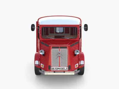 Citroen HY Red with interior 3D model