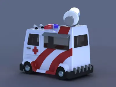 ambulance ambulancia cartoon emergency vehicle 3D model