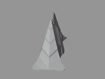 Peak Structure Wall Low-poly 3D model
