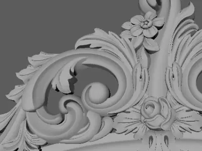 mirror gold ornate frame 3D model