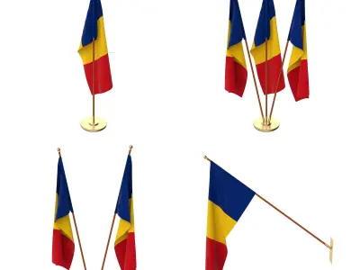 Romania Flag Pack 3D model