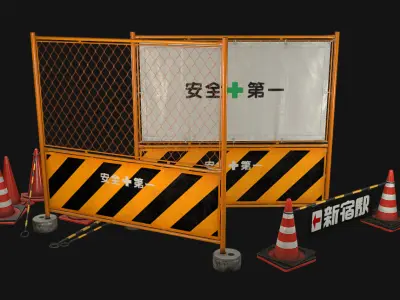 Safety Barrier Arrangement  Modular Safety Barrier 3D model