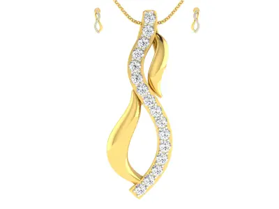Luxury in Every Sparkle Ladies Diamond Pendant Sets 3D print model