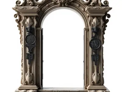 Ornate Gothic Archway Model Pack for Architectural Scenes Low-poly 3D model