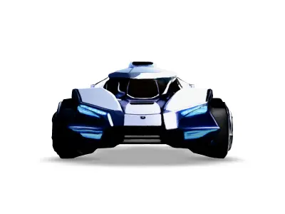 Futuristic SciFi Sports Car Low-poly 3D model
