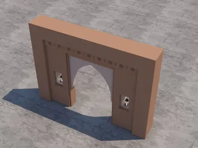 Traditional Moroccan Door Marrakech 3D model