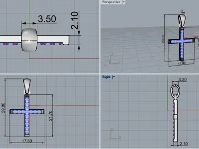 Cross Pendant 52968 3D print model