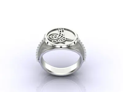 Print Ready STL 3DM  Gents Rings Diamond Men Ring  3D print model 44