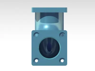 Flanged 90 Degree Elbow CAD Model  CATIA STEP IGES STL 3D print model