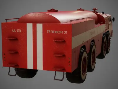 Aviation fire truck AA 60 Low-poly 3D model