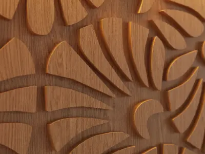 Decorative Wooden Wall Model 16 Low-poly 3D model